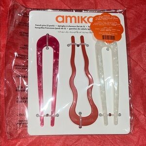 NWT 3pc Amika French pin hair accessories